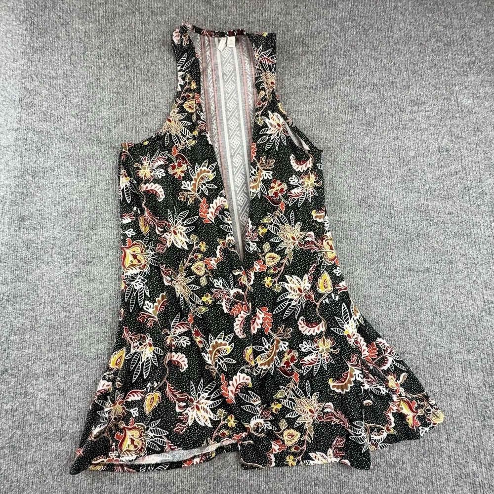 Cato Tank Top Womens Medium Multicolor Floral High Neck Jersey Tunic Sleeveless